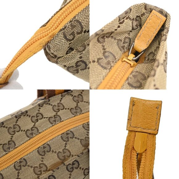 GUCCI Logo Sherry GG Pattern Hand Bag Canvas Leather Brown Italy 31FC137 - Picture 9 of 16